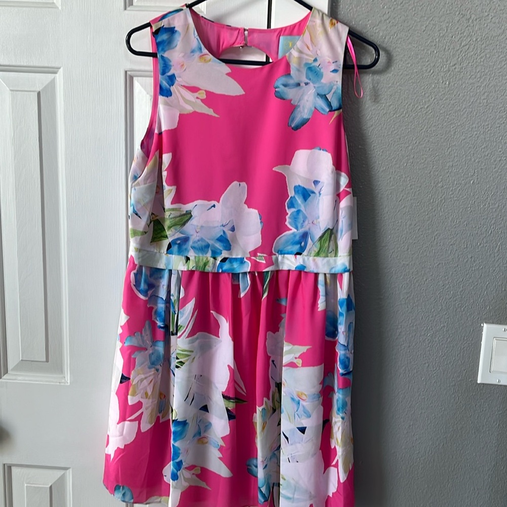 CeCe Rainbow Pink summer dress